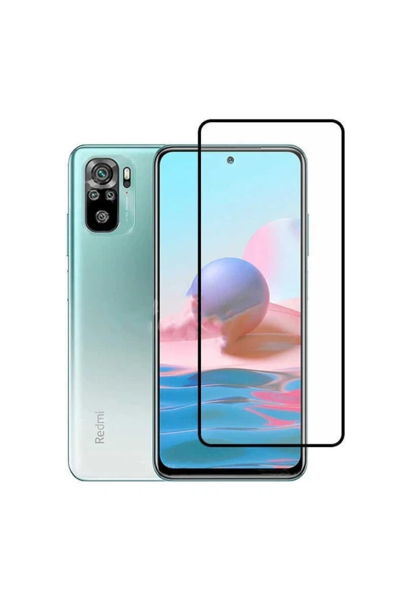 Redmi Note 10s Uyumlu Kavim Kenarları Kırılmaya Dayanıklı Cam Ekran Koruyucu