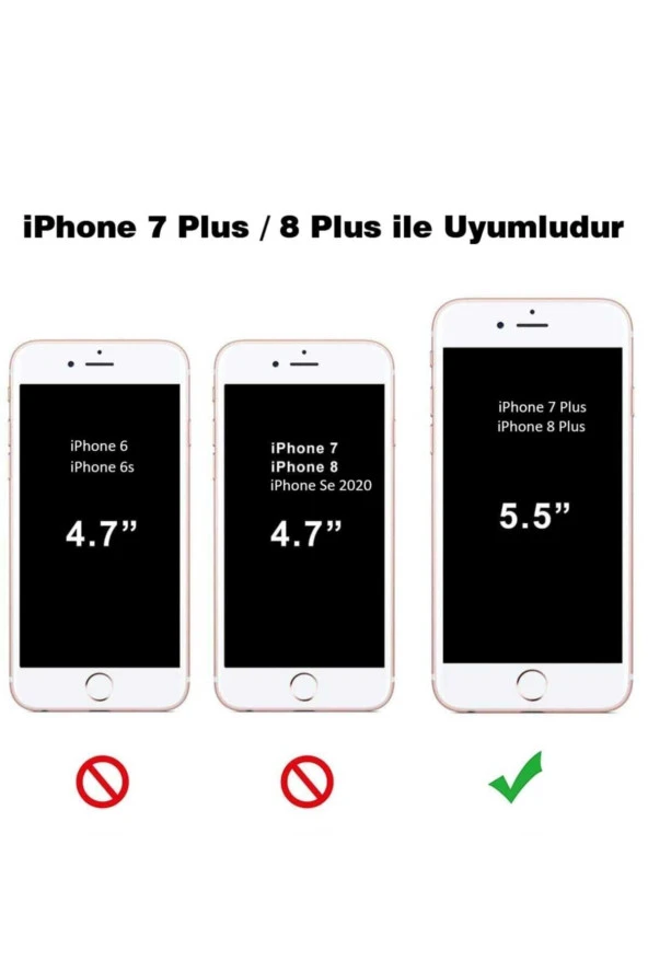 Apple Iphone 7plus 8plus Uyumlu Temperli Şeffaf Kenarlı Ekran Koruyucu Kırılmaz Telefon Camı 2 Adet