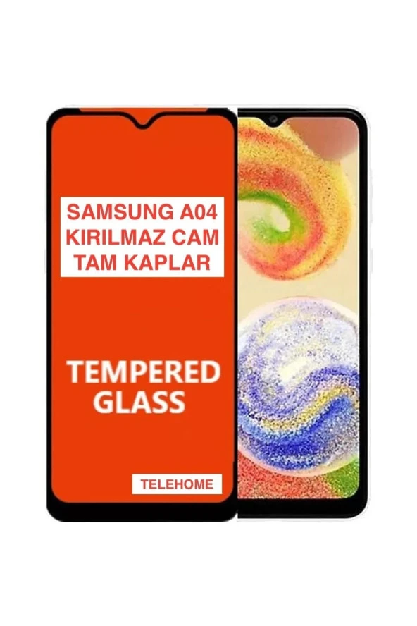 Samsung A04 Tam Ekran Koruyucu Kırılmaz Cam Tam Kapalayan