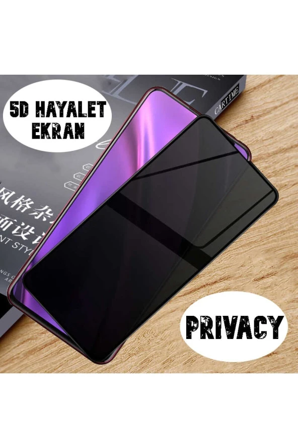 Realme 7 Hayalet Cam 5d Privacy Ekran Koruyucu Çizilmez - Siyah