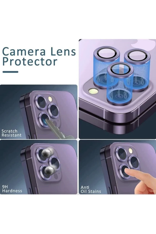 iPhone 12 Pro Max Uyumlu 9H Sertliğinde Temperli Cam Kamera Lens Koruyucu - HD Kalite - 2