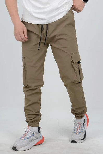 Erkek Slim Fit Cepli Beli ve Paçası Lastikli İnce Spor Pantolon Yeşil Edw071 - 2