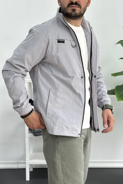 Erkek Regular Krinkıl Kumaş Mevsimlik Ceket Gri Edw082 - 3