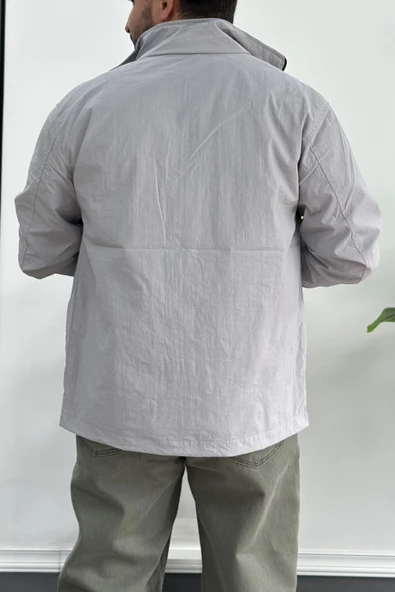 Erkek Regular Krinkıl Kumaş Mevsimlik Ceket Gri Edw082 - 4