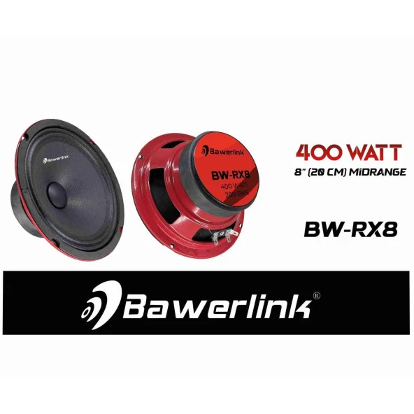 Bawerlink 20 Cm Midrange Çifti 800 Wat 400 Rms Orjinal Profosyonel Seri Bw-rx8 Ultra-pro - 3