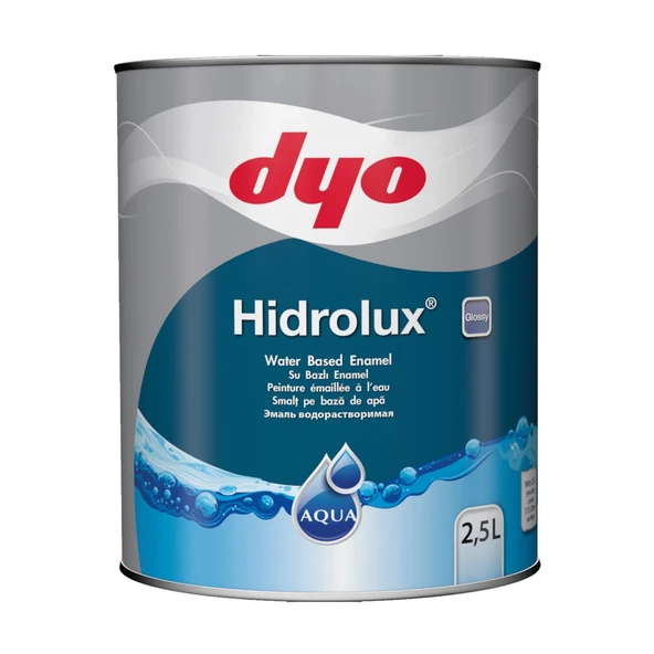 Dyo Hidrolux Su Bazlı Parlak Ahşap ve Metal Boya 0001 Beyaz 2.5 LT