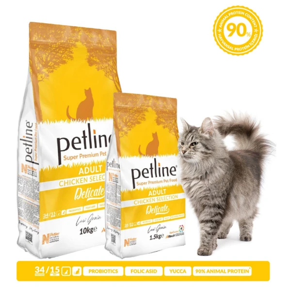 Petline Delicate Tavuklu Yetişkin Kedi Maması 12 Kg