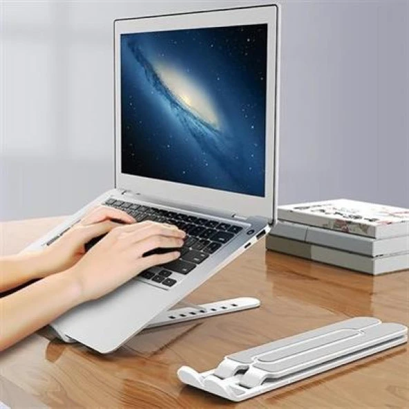 Buffer® Ayarlanabilir Plastik Dizüstü Destek Tabanı Katlanabilir Taşınabilir Laptop Sehpası Yükselti