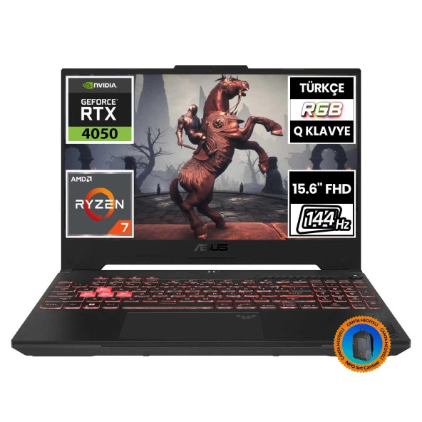 Asus TUF Gaming A15 FA507NU-LP030A2 Ryzen7 7735HS 8GB 512SSD+1TBSSD RTX4050 15.6" FullHD FreeDOS Taşınabilir Bilgisayar-CNT003