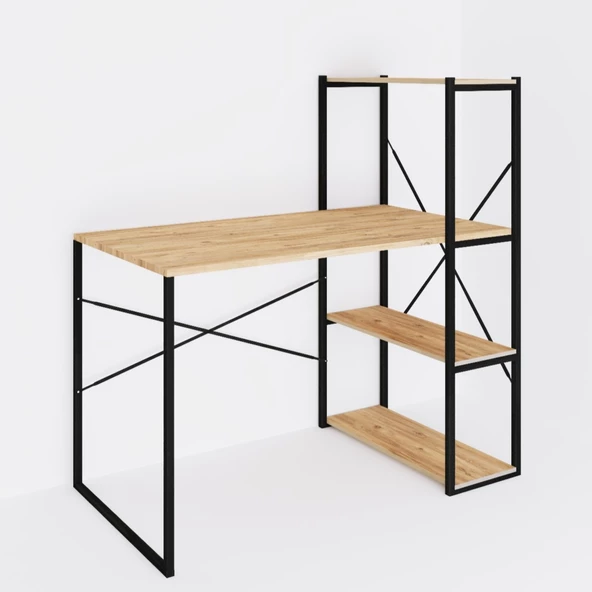 Eportatif Kitaplıklı Çalışma Masası Bilgisayar Ofis Masası 1003 - 6