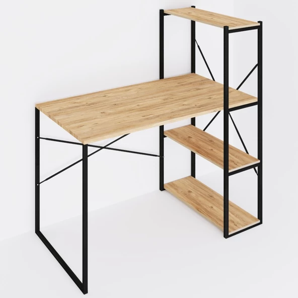 Eportatif Kitaplıklı Çalışma Masası Bilgisayar Ofis Masası 1003 - 4