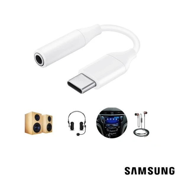 Samsung UC10 Type-C to 3.5mm Jack Dönüştürücü Adaptör Beyaz İthalatçı Garantili - 4