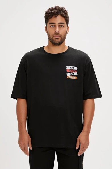 Bad Bear GAIN T-SHIRT OS NIGHT Erkek Tişört Siyah S-XXL