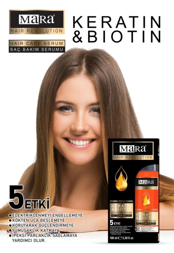 Mara Hair Care Serum Keratin & Biotin 100 Ml - 3