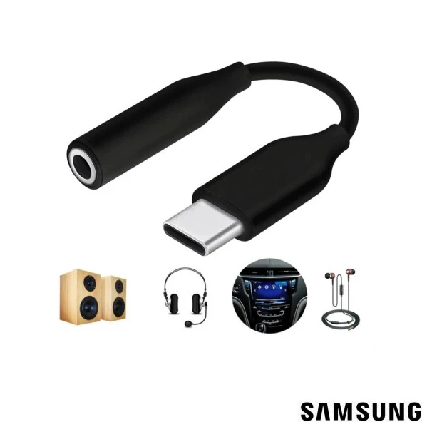 Samsung UC10 Type-C to 3.5mm Jack Dönüştürücü Adaptör Siyah İthalatçı Garantili - 3