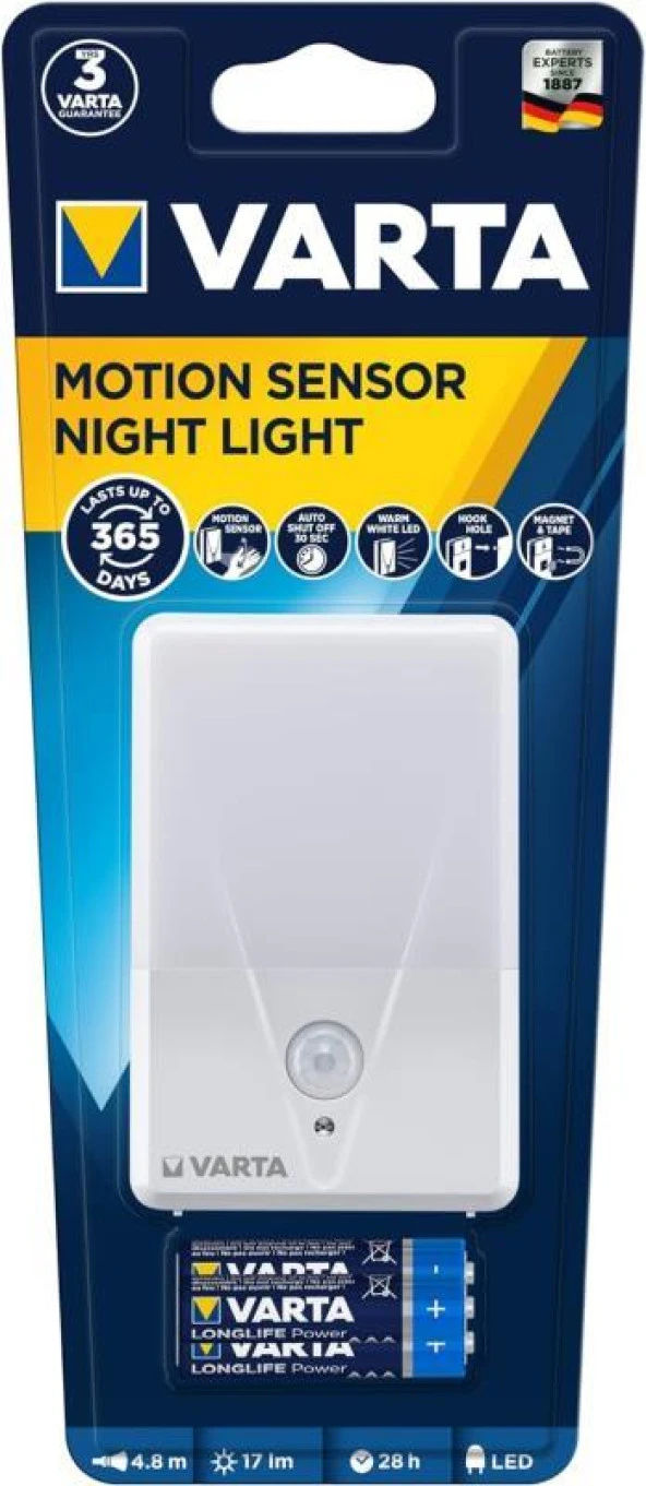 VARTA Hareket sensörlü LED gece lambası - 1 Adet