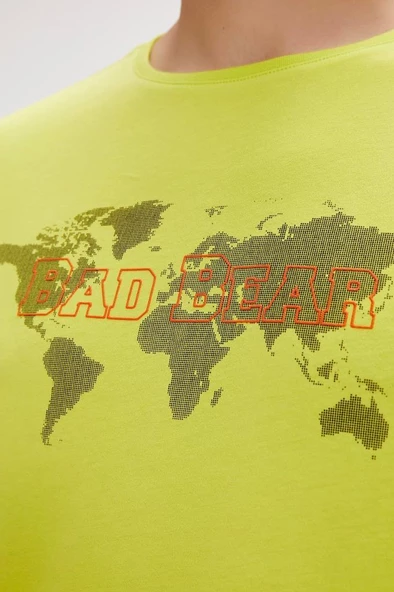 Bad Bear GLOBE T-SHIRT SULPHUR Erkek Tişört Yeşil S-XXL - 3