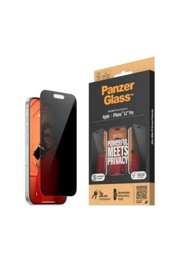 PanzerGlass iPhone 15 Pro UWF Privacy wA, Ekran Koruyucu
