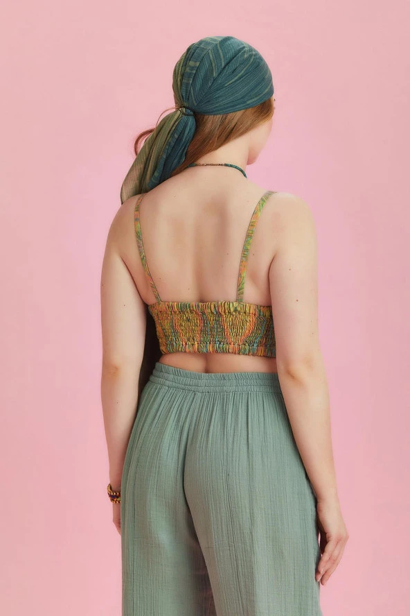 İnce Askılı Cut Out Detay Koton Büyük Beden Bluz - 4