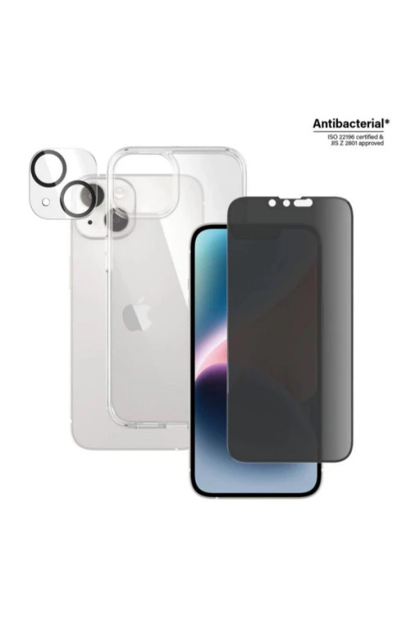 iPhone 14 Bundle UWF Karartmalı Ekran Koruyucu-Hardcase Kapak-Kamera Koruyucusu