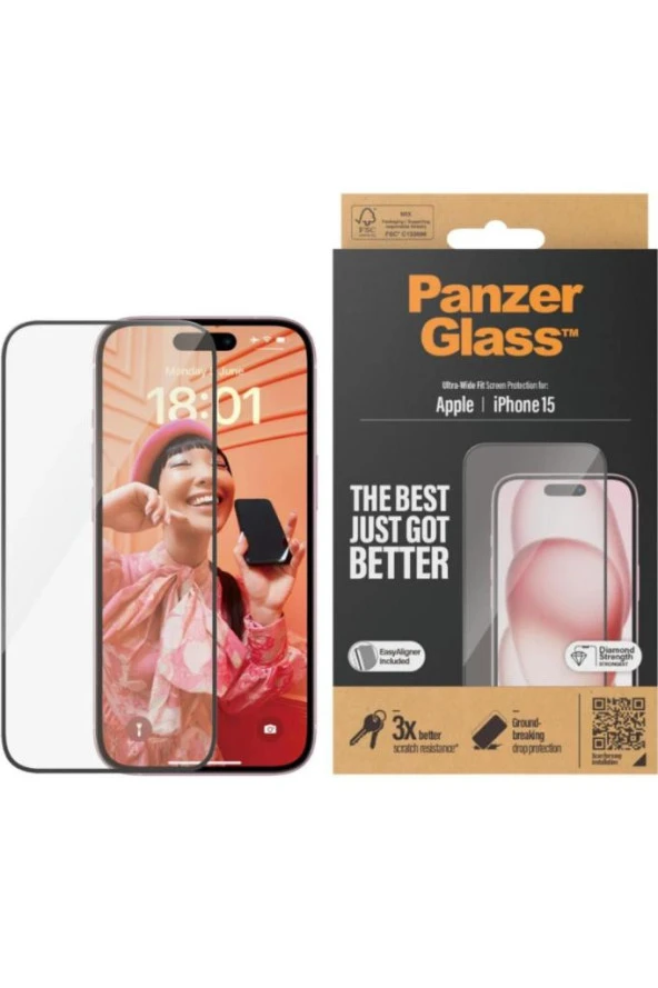 ™ Ekran Koruyucu Iphone 15 | Ultra Geniş Uyum W. Kolay Hizalayıcı