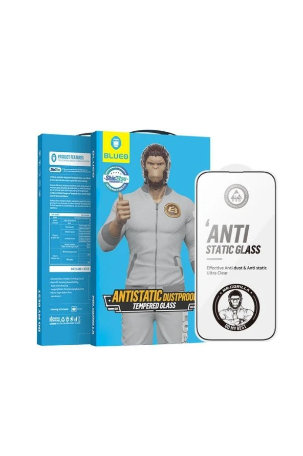 Iphone 14 Pro Max Uyumlu Tam Kaplayan 2.5d Anti-static Cam Ekran Koruyucu Darbe Emici Temperli