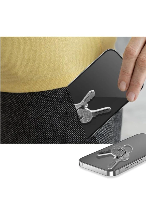 Iphone 15 Pro Uyumlu Tam Kaplayan HD Anti-static Darbe Emici Temperli Cam Ekran Koruyucu - 5