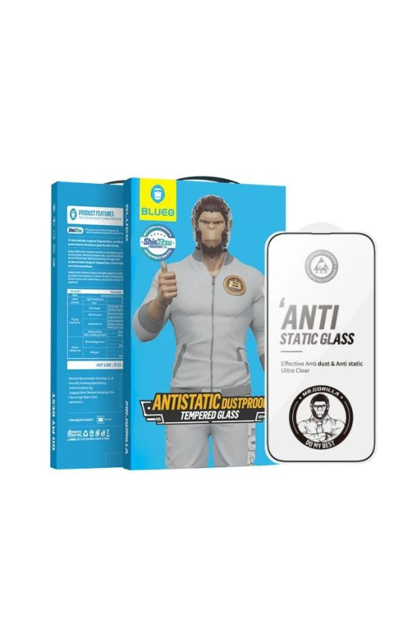 Iphone 15 Pro Max Uyumlu Tam Kaplayan HD Anti-static Darbe Emici Temperli Cam Ekran Koruyucu