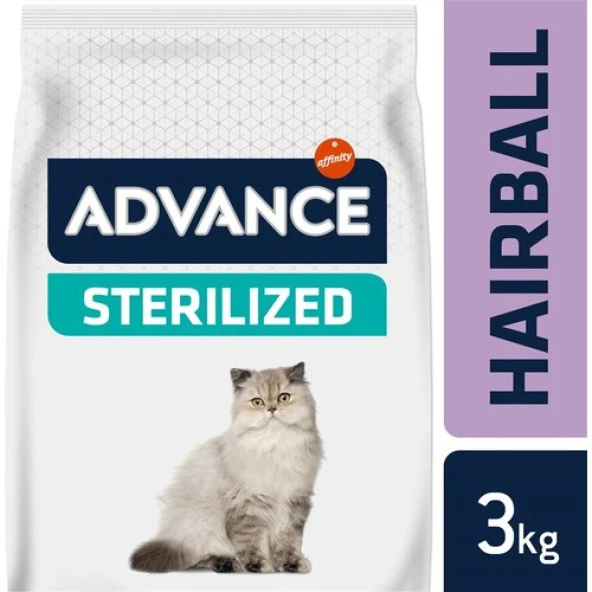 Advance Hindili Hairball Tüy Yumağı Önleyici Kısırlaştırılmış Kedi Maması 3kg