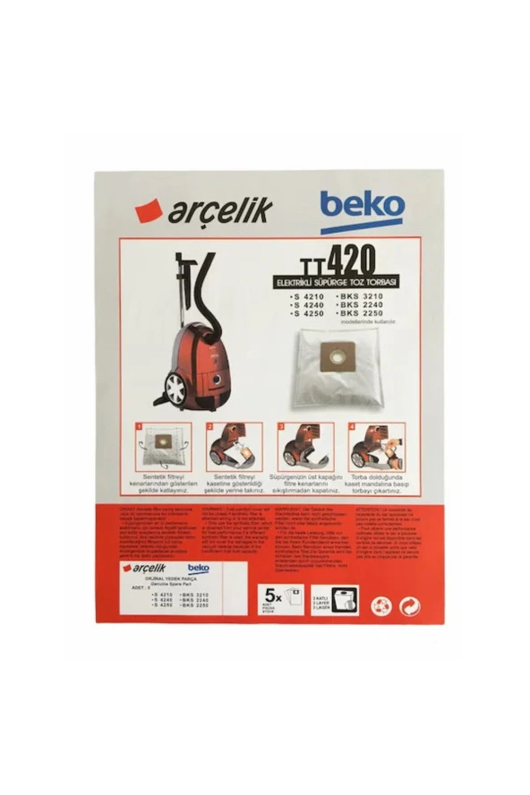 METİN ISITMA SOĞUTMA X-Bag Arçelik Beko Tt 420 Uyumlu Süpürge Toz Torbası