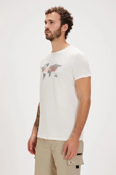 Bad Bear GLOBE T-SHIRT MARSHMALLOW Erkek Tişört Beyaz S-XXL - 2