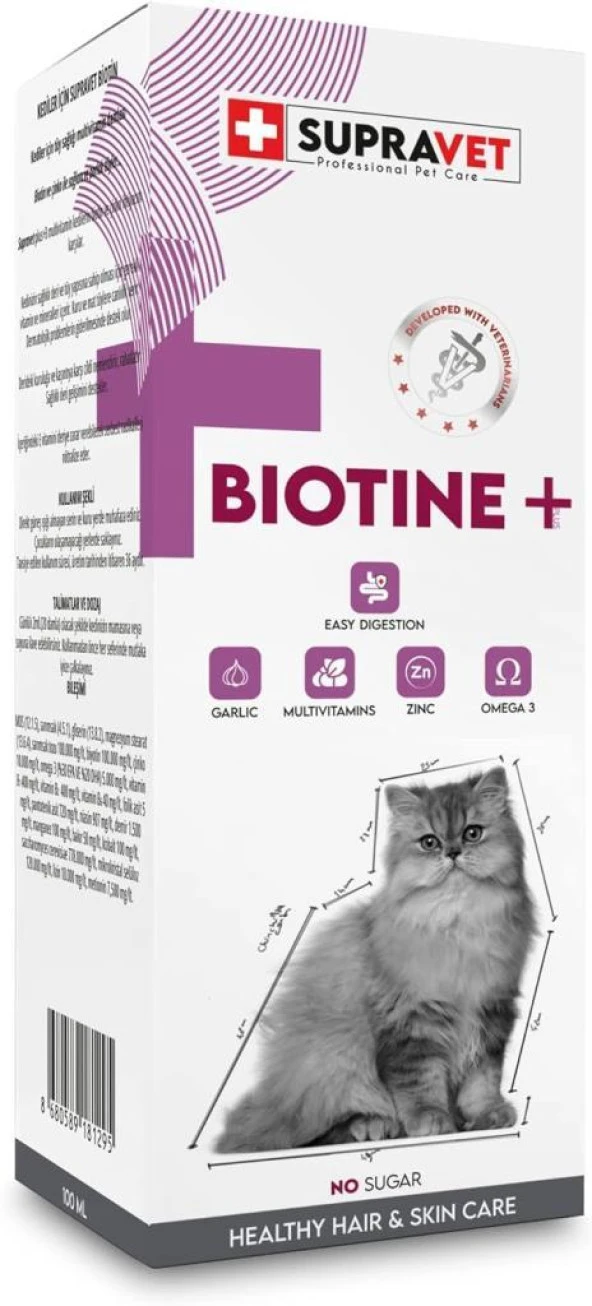 Supravet Biotine Cat Extra Deri ve Tüy Sağlığı Damlası 100 ML