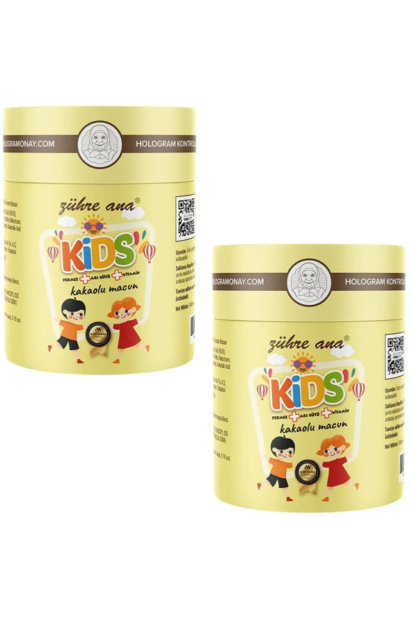 Zühre Ana Kids Pekmez Arı Sütü Vitamin Kakaolu Macun 240 gr 2 Adet