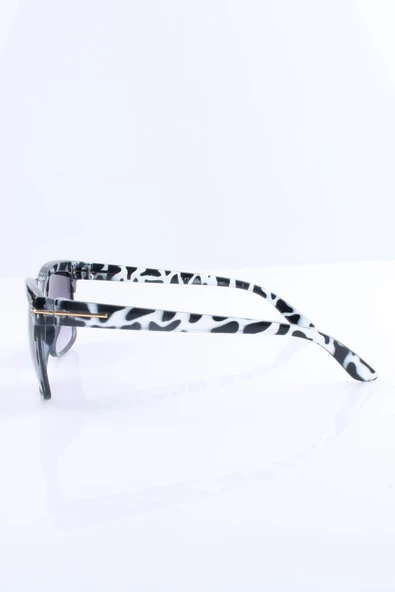 By Marine Uv400 Beyaz Leopar Kadın Güneş Gözlüğü - Resim 4