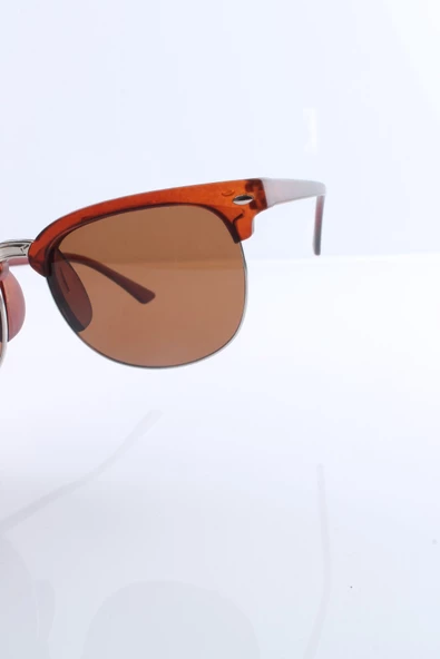 By Marine Uv400 Mat Kahverengi Kadın Güneş Gözlüğü - Resim 5