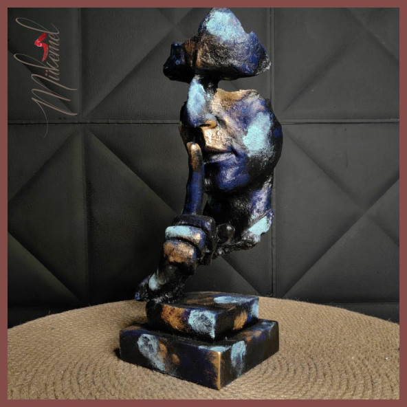 Susturma Heykeli Figür Dekoratif Obje Ve Biblo Masa Dekorasyon Salon Ofis Aksesuarları - Resim 5