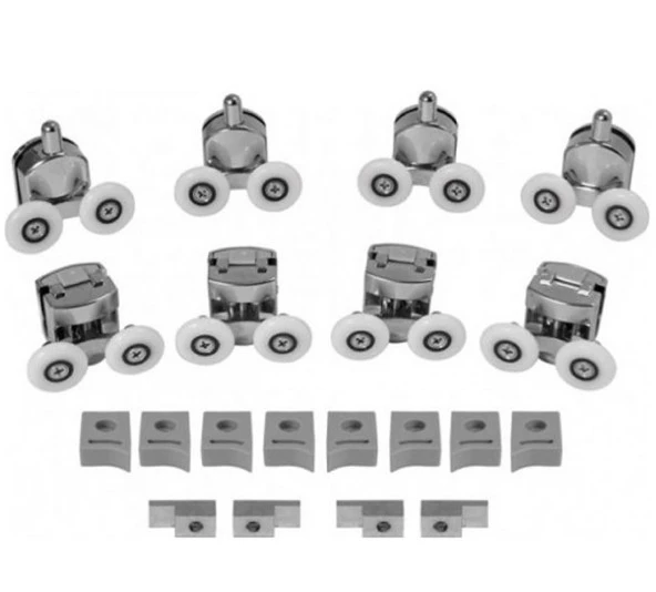 Alt-Üst 8li Krom Duşakabin Tekeri Seti