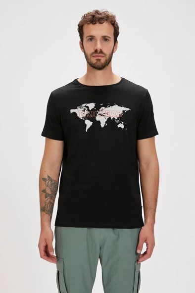 Bad Bear GLOBE T-SHIRT NIGHT Erkek Tişört Siyah S-XXL