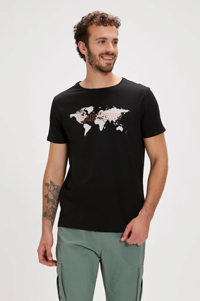 Bad Bear GLOBE T-SHIRT NIGHT Erkek Tişört Siyah S-XXL - 2