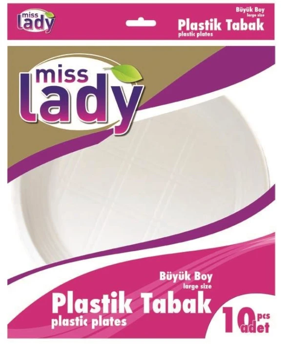 Mıss Lady Plastik Tabak Büyük Boy10lü