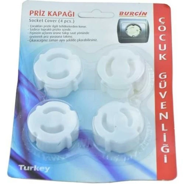 Burçin Priz Emniyet Kapağı 4lü