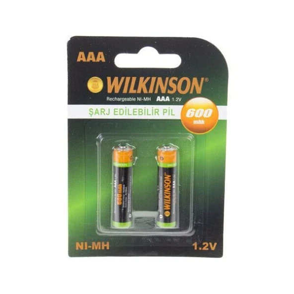 Wilkinson Şarj Edılebılır 600 Mah İnce Pil 2li