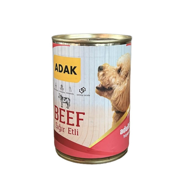 ADAK Sığır Etli Yetişkin Köpek Konservesi 415Gr x 24 Adet