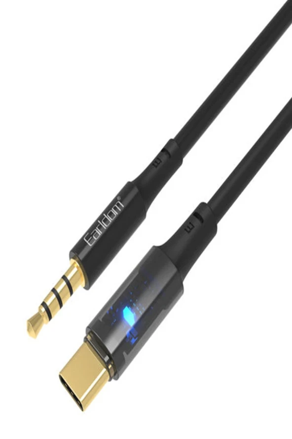1Metre Type-C to 3.5mm Dijital Aux Kablo - Siyah