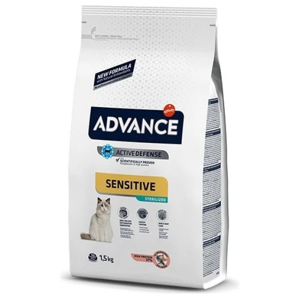 Advance Sensitive Somonlu Kısırlaştırılmış Kedi Maması 1,5kg