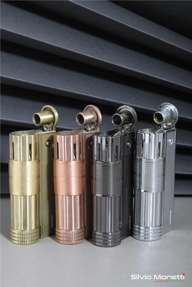 Silvio Monetti Gümüş Muhtar Benzinli Çakmak 24CSM814ABTR01 - Resim 3