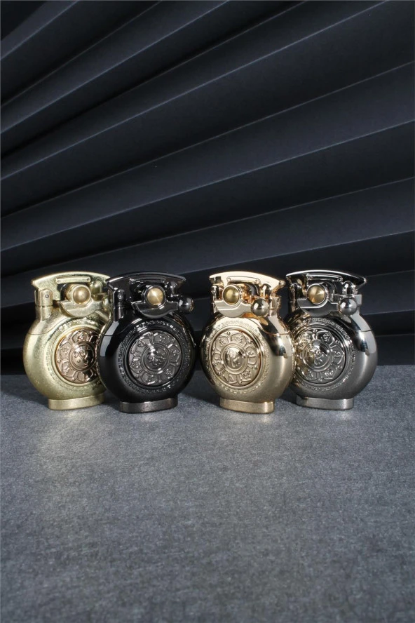 Silvio Monetti  Altın Renk Özel Tasarım Çarklı Benzinli Çakmak  24CSM892TR02 - Resim 5