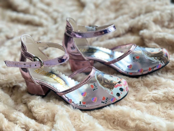 GALA  KEDİ & KIZ baskılı çocuk topuklu ayk - 7