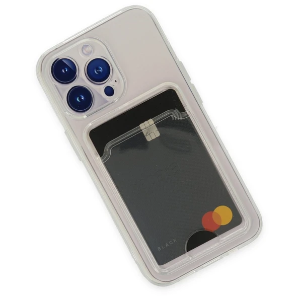 Newface İphone 14 Pro Uyumlu Premium Kartlı Şeffaf Kılıf - 2