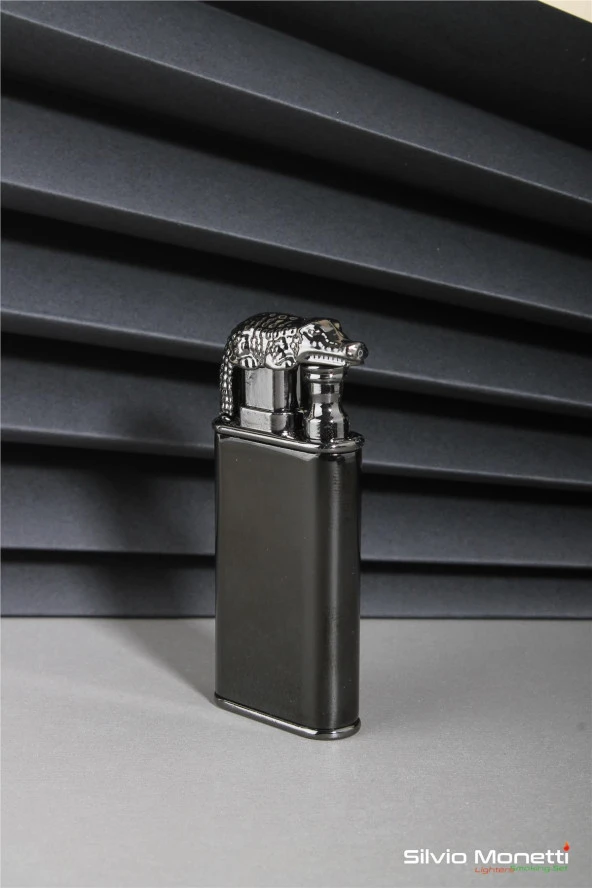 Silvio Monetti Siyah Timsah Model Gazlı Çakmak 24CSM802MR01 - Resim 2